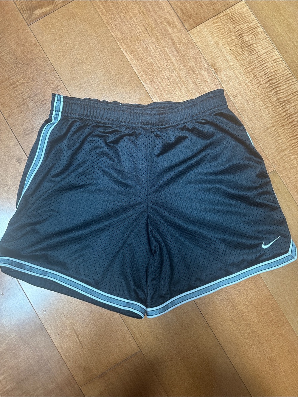 Nike Black Mesh Athletic Shorts with Grey Trim
